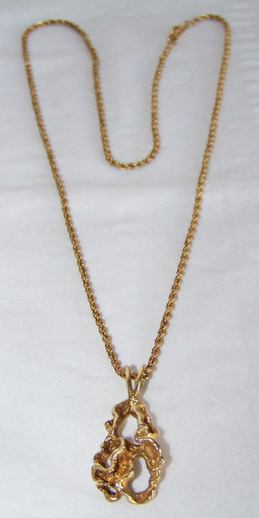 14K Gold Brutalist Necklace
