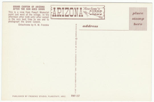 Grand Canyon Post Card