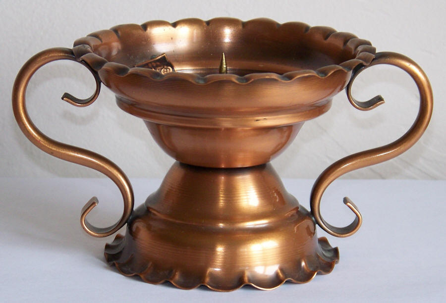 Gregorian Copper Reversible Candle Holder