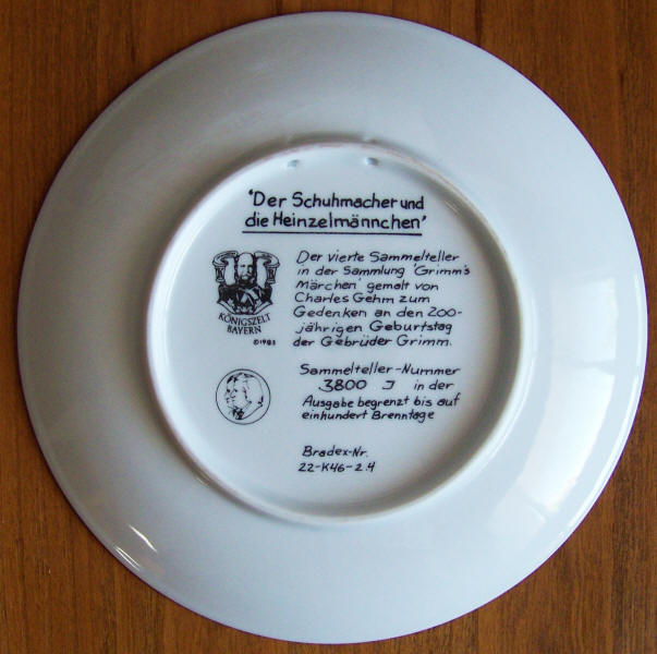 Grimms Fairy Tales Plate 4 back