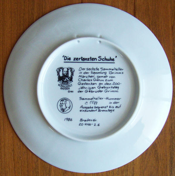Grimms Fairy Tales Plate 6 back