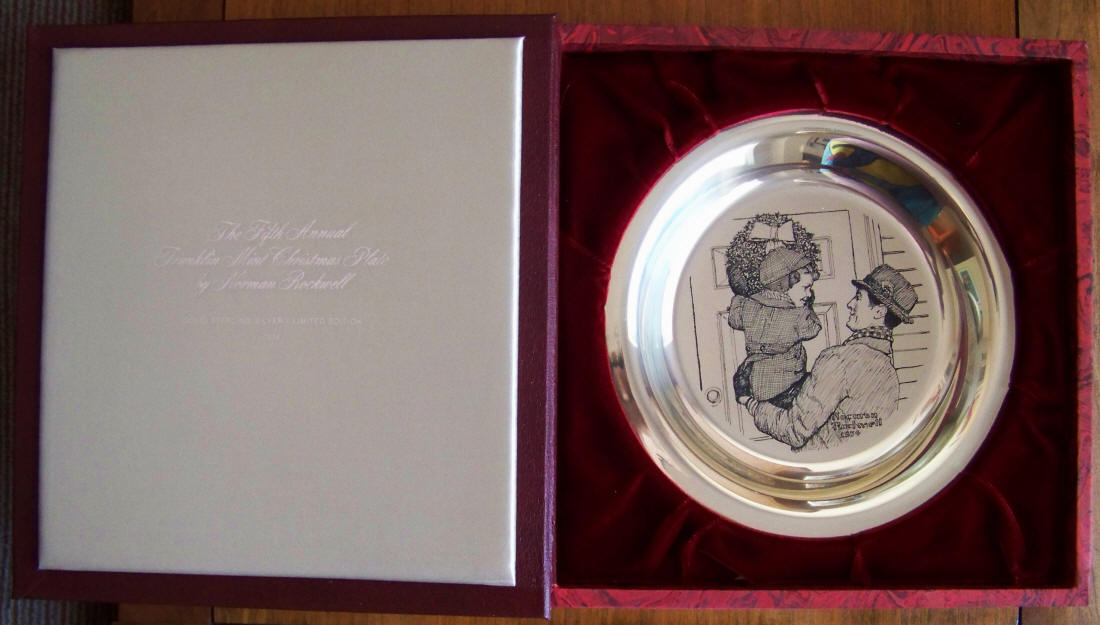 Norman Rockwells Hanging The Wreath Sterling Silver Plate