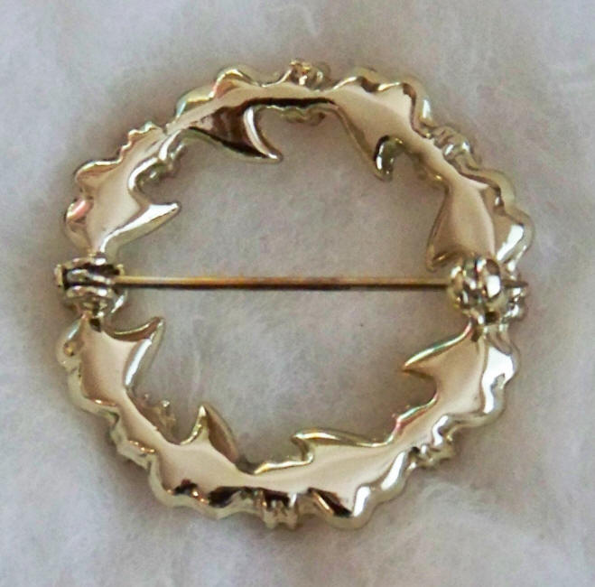 Hearts Red Rhinestones Brooch back