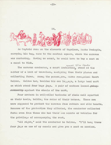 Kelly Freas artwork Heretic In A Balloon manuscript page 39