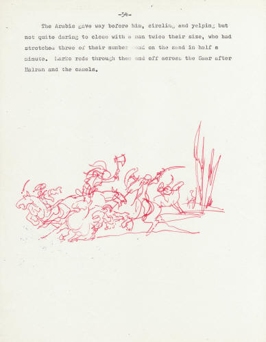 Kelly Freas artwork Heretic In A Balloon manuscript page 54