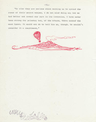 Kelly Freas artwork Heretic In A Balloon manuscript page 95a