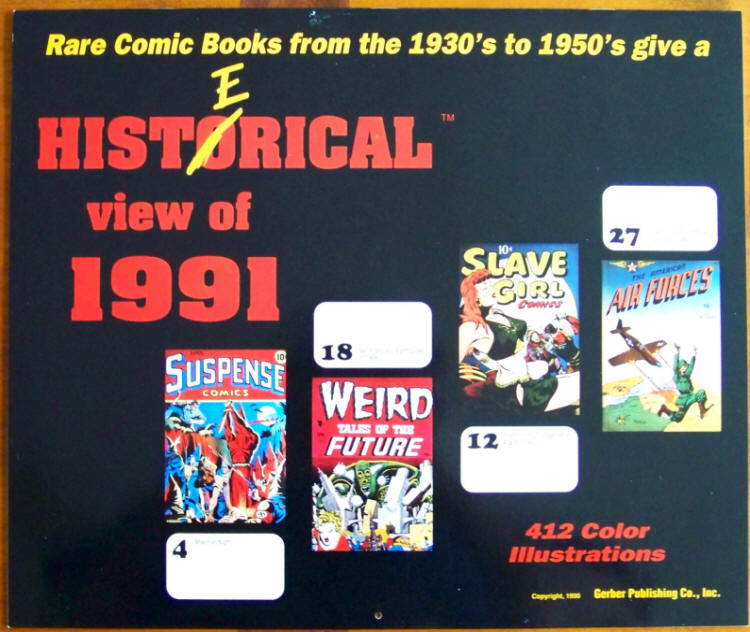 Histerical View Of 1991 Rare Comic Books Calendar