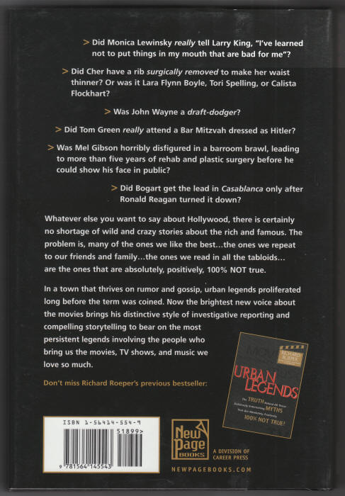 Hollywood Urban Legends back cover