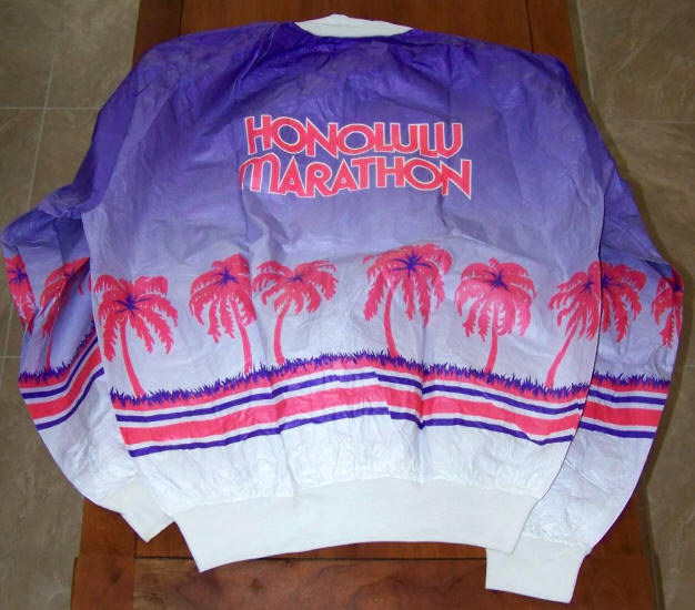1991 Honolulu Marathon Tyvek Jacket back