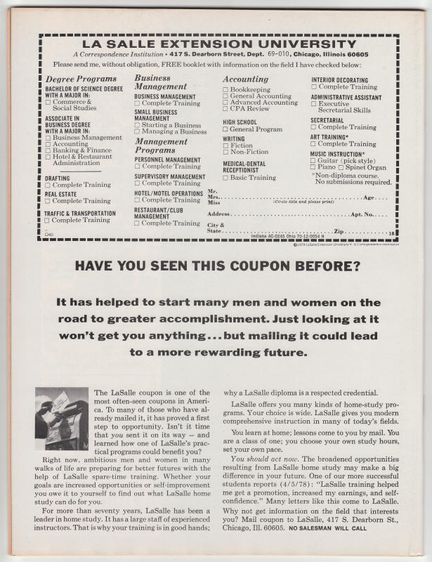 Howard The Duck Magazine #1 back cover