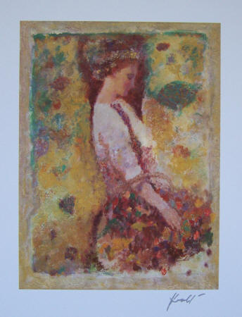 Hua Chen Gathering Blossoms Seriolithograph