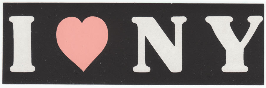 I Love NY Mini Bumper Sticker
