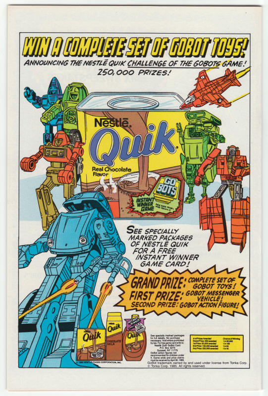 Incredible Hulk #315 back cover