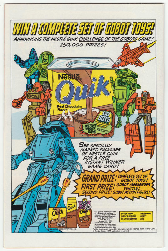 Incredible Hulk #315 back cover