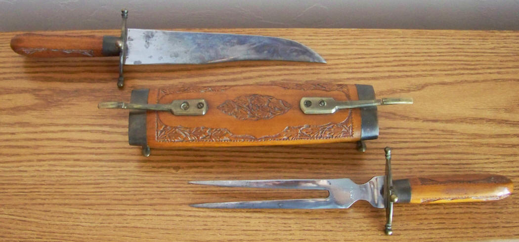 Carving Set India Brass Wood