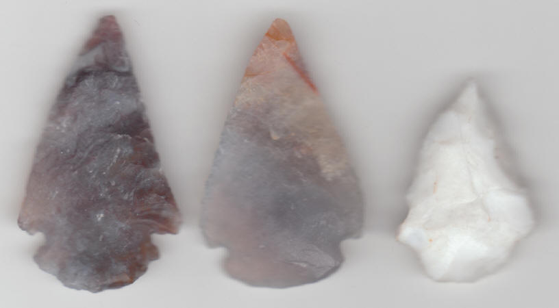 Native American Indian Quartz Arrowheads