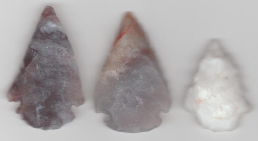 Native American Indian Quartz Arrowheads