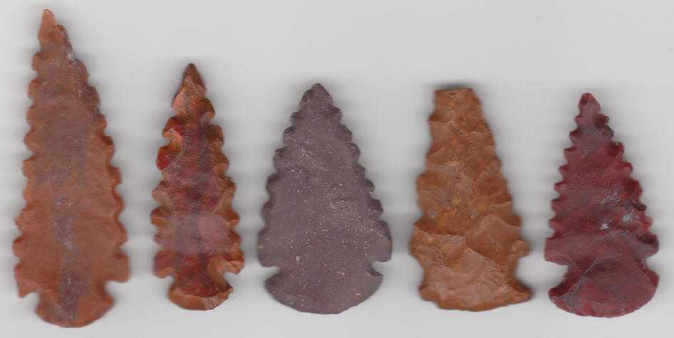 Native American Indian Serrated Arrowheads