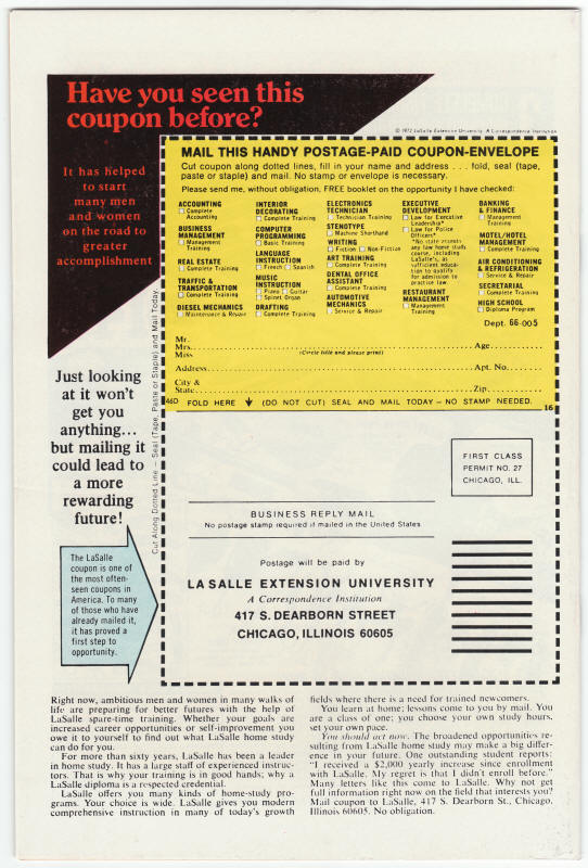 The Invaders #1 back cover