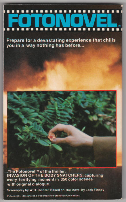Invasion Of The Body Snatchers Fotonovel back cover