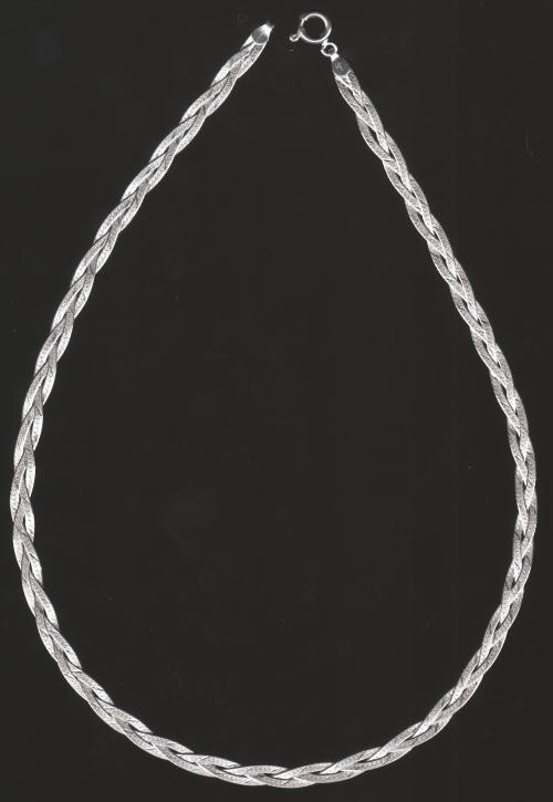Italian Sterling Silver 3 Strand Braded Necklace