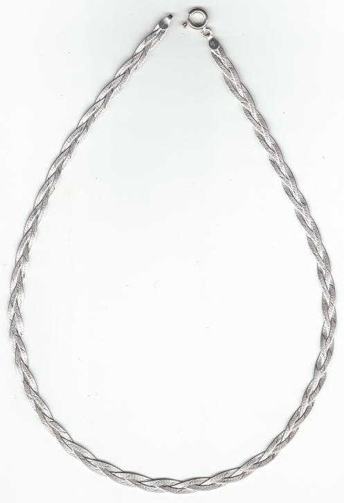 Italian Sterling Silver 3 Strand Braded Necklace
