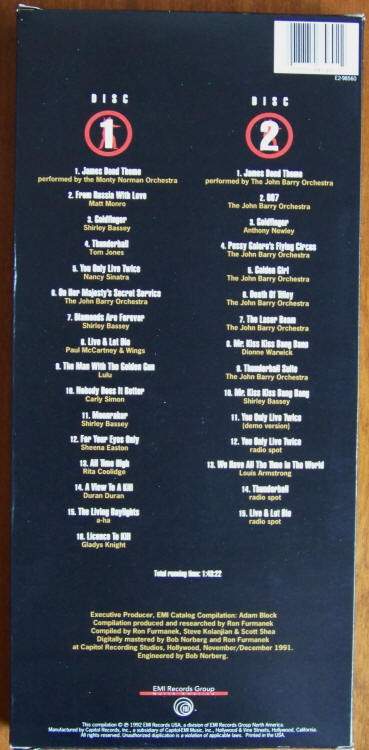 Best Of James Bond 30th Anniversary CD Long Box back