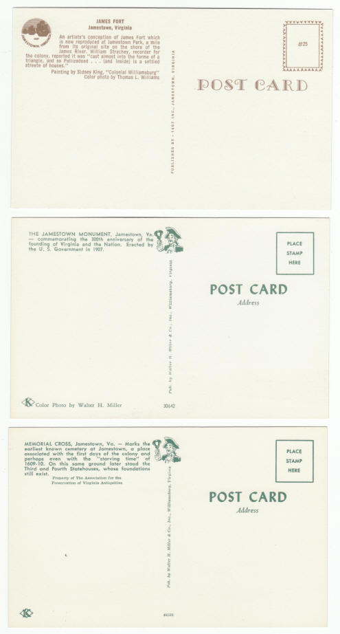 Jamestown Virginia Post Cards