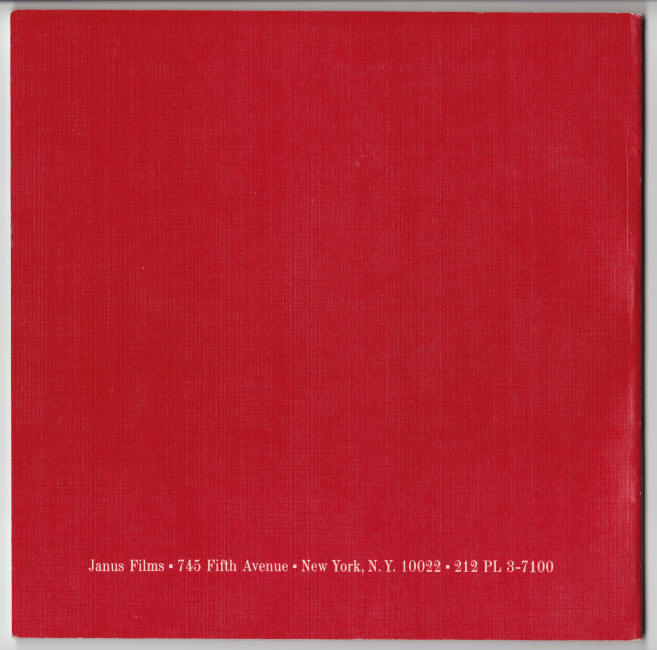 Janus Films The French Collection 1975 Catalogue back cover