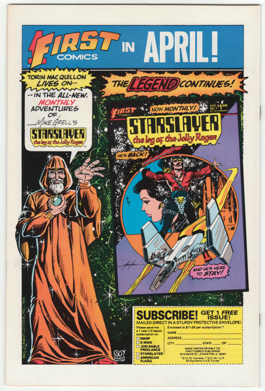 Jon Sable Freelance #1 back cover