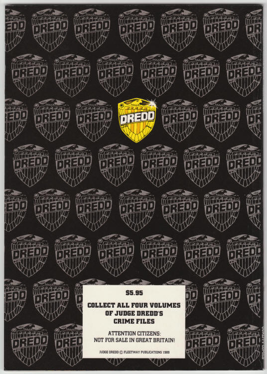 Judge Dredds Crime File Volume Four back cover