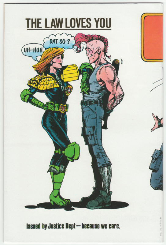 Judge Dredd Volume 2 #8 1986 back cover
