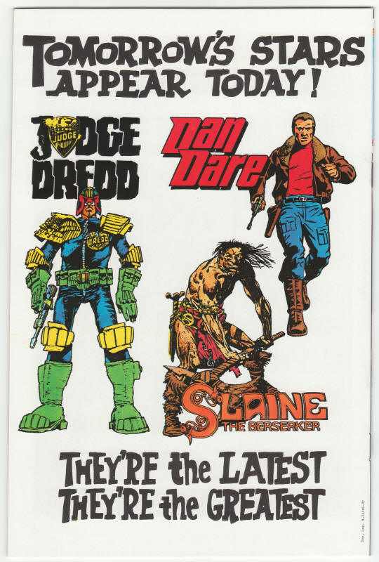 Judge Dredd Volume 2 #9 1986 back cover