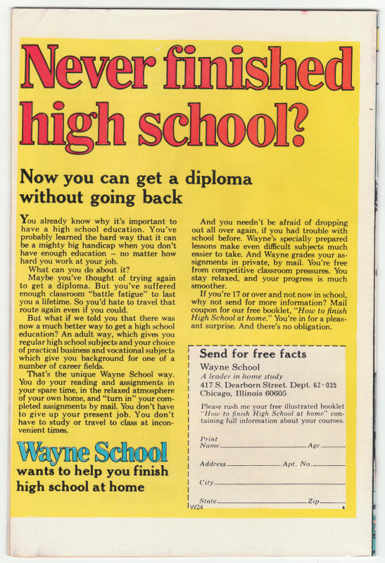 Ka-Zar #8 1974 back cover