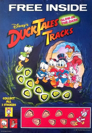 Kelloggs Raisin Bran Box Duck Tales Premiums back panel