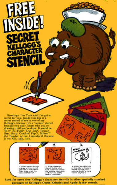 Kelloggs Character Stencil Cereal Box