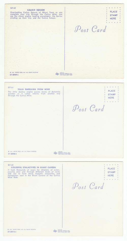 1960s Knotts Berry Farm Post Cards