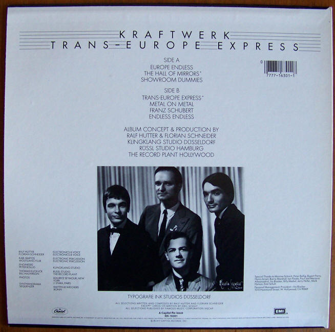 Kraftwerk Trans Europe Express jacket back