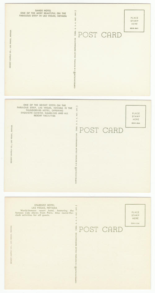 1960s Las Vegas Casinos Post Cards
