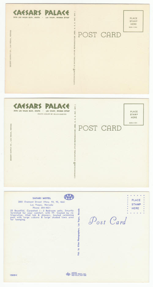 1960s Las Vegas Casinos Post Cards