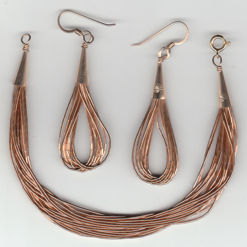 Liquid Gold Filled Native American Bracelet Earrings