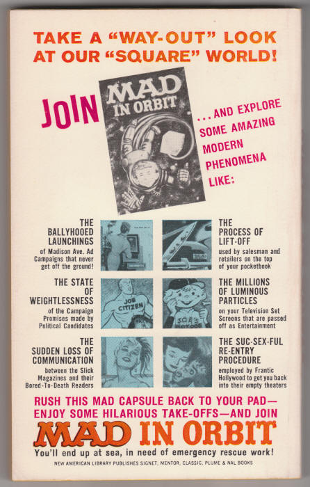 Mad In Orbit paperback back cover