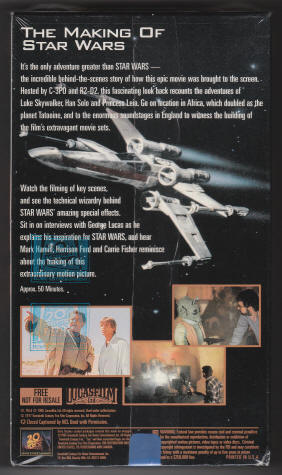 The Making of Star Wars VHS Tape back cover