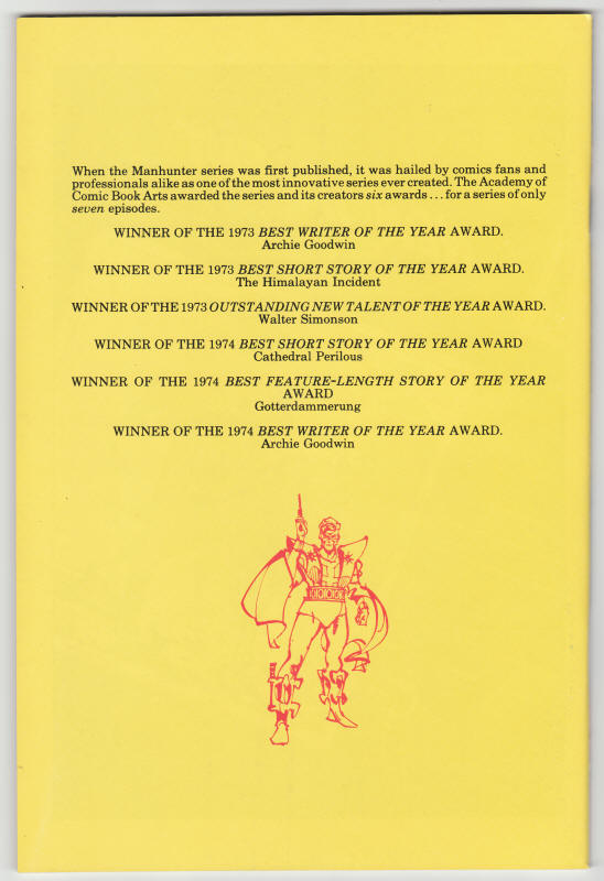 Manhunter #1 back cover