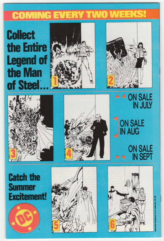 The Man Of Steel #1 regular back cover