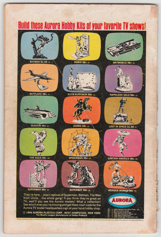 Marvel Collectors Item Classics #8 back cover