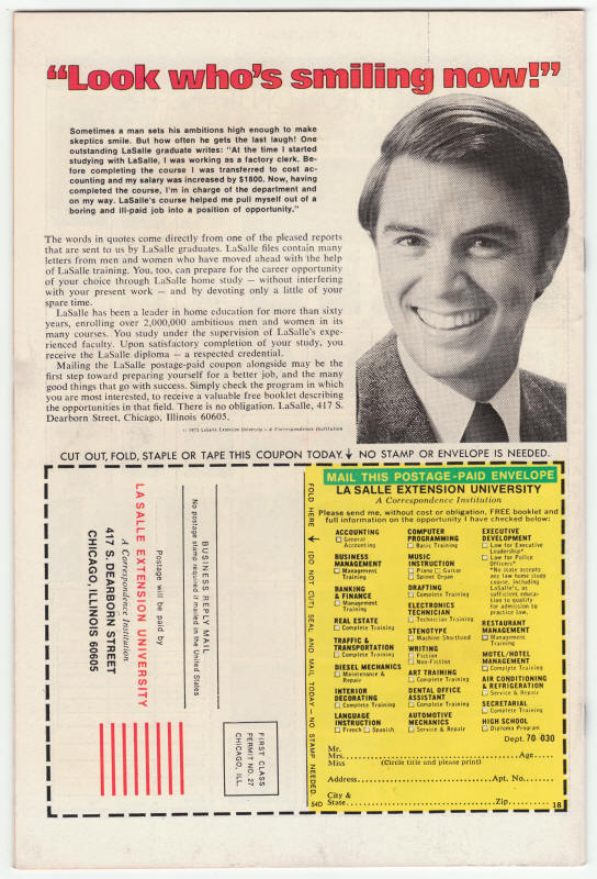 Marvel Feature Volume 2 #1 back cover