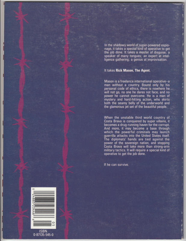 Marvel Graphic Novel Rick Mason The Agent back cover