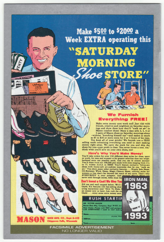 Marvel Milestone Edition Tales Of Suspense #39 back cover