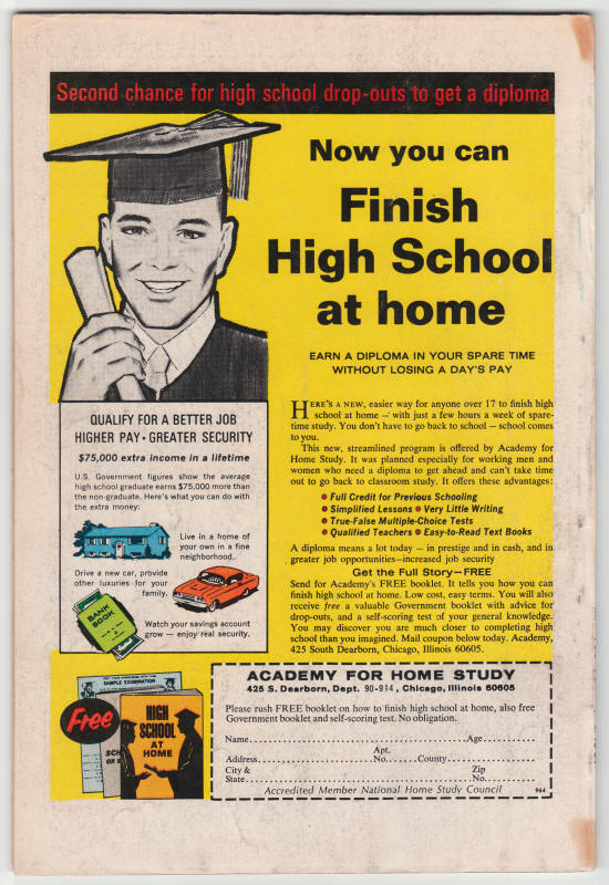 Marvel Tales #21 back cover